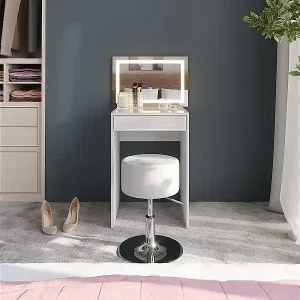 Schminktisch weiß/weiß hochglanz 51.4x50.1x76 sherry Knallerangebot