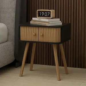 Nachttisch anthrazit/bambus 40x30x47 germo Sichere Zahlung