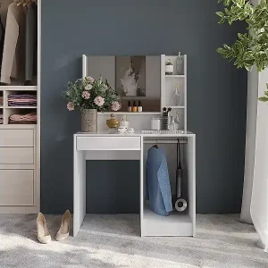 Schminktisch weiß/weiß hochglanz 89.8x50.1x76 sherry Preiswert