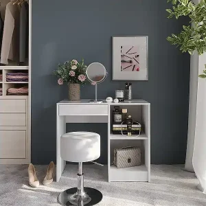 Must-Have Schminktisch weiß/weiß hochglanz 89.8x50.1x76 sherry