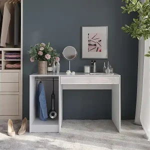 Schminktisch weiß/weiß hochglanz 119.8x50.1x76 sherry Must-Have