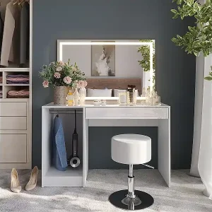 Ausverkauf Schminktisch weiß/weiß hochglanz 119.8x50.1x76 sherry