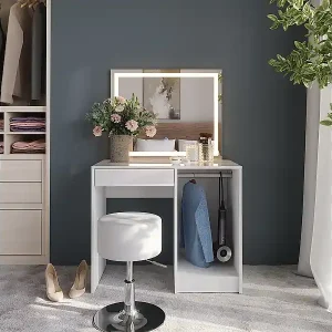 Schminktisch weiß/weiß hochglanz 89.8x50.1x76 sherry Knallerangebot