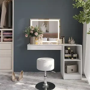 Schminktisch weiß/weiß hochglanz 120x50.1x76 sherry Preisknaller