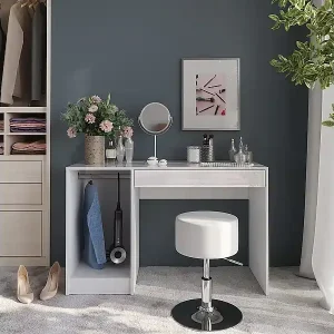 Schminktisch weiß/weiß hochglanz 119.8x50.1x76 sherry Zertifiziert