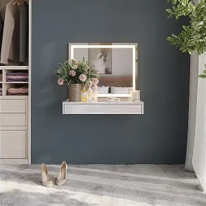 Schneller Versand Schminktisch weiß/weiß hochglanz 80x50.1x76 sherry