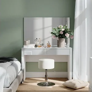 Super-Preis Schminktisch weiß hochglanz/weiß 110x50x75.5 annabelle