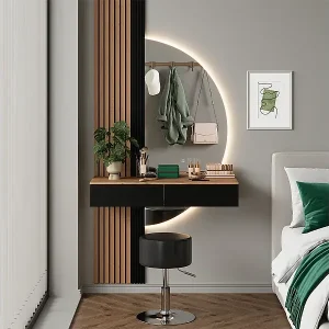 Expressversand Schminktisch eiche/schwarz 100x40x205 melina