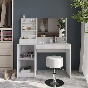 Schminktisch weiß/weiß hochglanz 119.8x50.1x76 sherry Gratis Versand