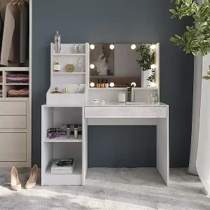 Sonderaktion Schminktisch weiß/weiß hochglanz 119.8x50.1x76 sherry