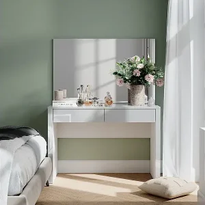 Markenware Schminktisch weiß hochglanz/weiß 110x50x75.5 annabelle