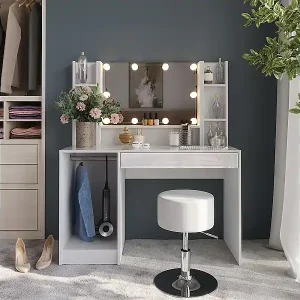 Schminktisch weiß/weiß hochglanz 119.8x50.1x76 sherry Neuheit