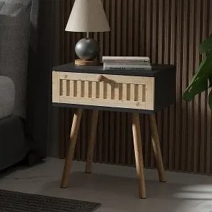 Nachttisch anthrazit/kiefer 40x30x47 holk Nur Für Kurze Zeit