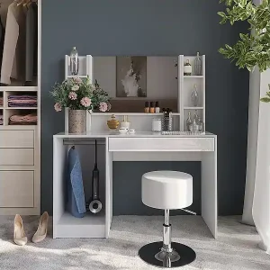 Markenware Schminktisch weiß/weiß hochglanz 119.8x50.1x76 sherry