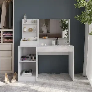 Schminktisch weiß/weiß hochglanz 119.8x50.1x76 sherry Sale