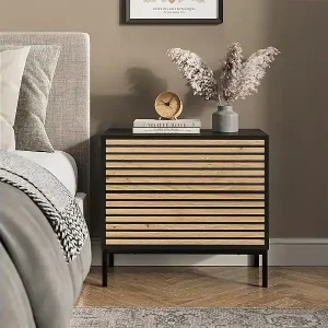 Versand Am Gleichen Tag Nachttisch goldkraft eiche/anthrazit 66x36x60 eliza