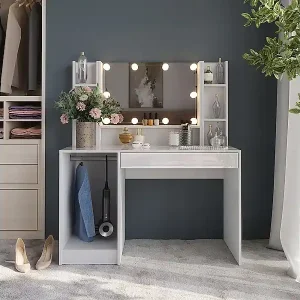 Schminktisch weiß/weiß hochglanz 119.8x50.1x76 sherry Jetzt Bestellen