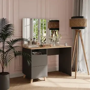 Sonderangebot Schminktisch anthrazit/artisan 110x55x75 karen