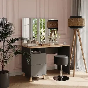 Schminktisch anthrazit/artisan 110x55x75 karen Solange Der Vorrat Reicht