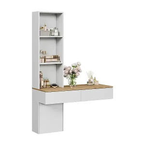 Schminktisch weiß/eiche 100x40x155 melora Markenware