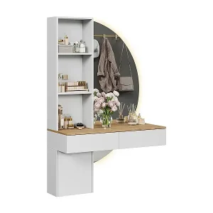 Versand Am Gleichen Tag Schminktisch weiß/eiche 100x40x155 melora