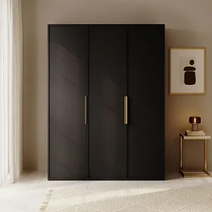 Preisknaller Kleiderschrank 3T mit 2 Stangen - 150 cm - schwarz - FRAME