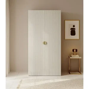 Must-Have Kleiderschrank 2T mit Stange - 100 cm - greige - MOONIR