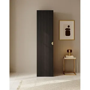 Kleiderschrank 1T mit Stange - 50 cm - schwarz - MOONIR Sonderangebot