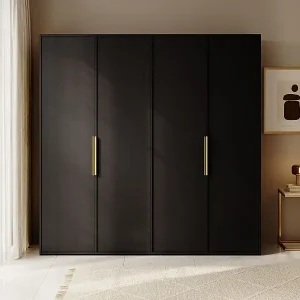 Kleiderschrank 4T mit Stange & Schubladen - 200 cm - schwarz - FRAME Sale