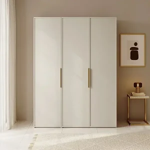 Kleiderschrank 3T mit langer Stange & Schubladen - 150 cm - greige - FRAME Top-Preis