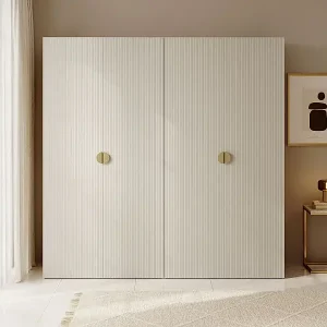 Kleiderschrank 4T mit Stange & Schubladen - 200 cm - greige - MOONIR Angebot