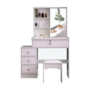 Schminktisch mit Schiebespiegel und Hocker für Schlafzimmer Abby Begrenztes Angebot