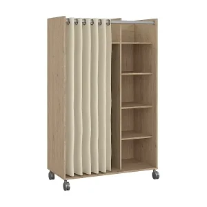 GroÃŸer Kleiderschrank Dsesi, Schlafzimmermöbel, Schrank, Garderobe, 100x48 h160 cm, Eiche und Beige Solange Der Vorrat Reicht