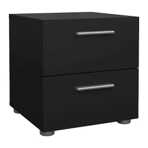 Nachttisch Druotol, Niedrige Kommode, Tisch, Multifunktionaler Nachttisch, 40x40 h42 cm, Schwarz Super-Preis