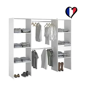 Angebot Kleiderschrank 6 Fächer, 1 Schublade, 2 Garderoben 220 x 40 x 180 cm ELYSEE