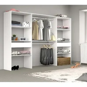 Must-Have Großer Kleiderschrank mit 2 Garderoben, 6 Fächern und 2 Schubladen ELYSEE