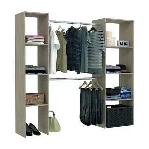 Kleiderschrank aus Holz mit 6 Fächern und 2 Garderoben ELYSEE Super-Preis