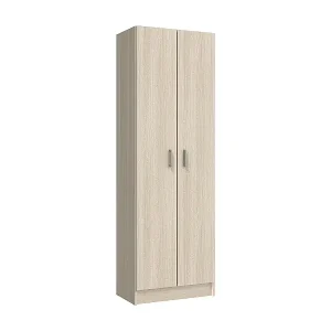 Versand Am Gleichen Tag Salem Mehrzweck-Kleiderschrank, Hilfsschrank mit 2 Türen, Schuhregal mit 3 Regalen, modernes hohes Schuhregal, 59 x 37 x 180 cm, Eiche