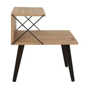 Nachttisch Dfranzin, Niedrige Kommode, Tisch, Multifunktionaler Nachttisch, 50x40h55 cm, Eiche Nur Für Kurze Zeit