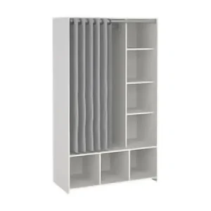 Sonderangebot GroÃŸer Kleiderschrank Dseverin, Schlafzimmermöbel, Schrank, Garderobe, 105x48 h180 cm, WeiÃŸ und Grau