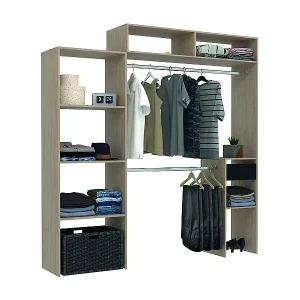 Begehbarer Kleiderschrank mit Garderobe, Fächern und Schubladen ELYSEE Markenware