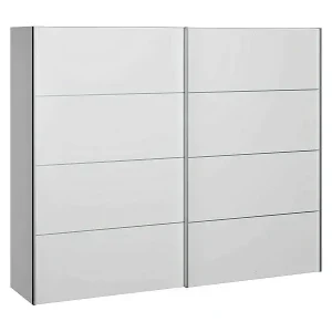 Billig Kleiderschrank 2 Türen Acerno, Schlafzimmermöbel, Schrank, Garderobe, 243x64 h202 cm, Weiß