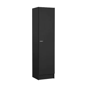 Billig Großer Kleiderschrank Airone, Schlafzimmermöbel, Schrank, Garderobe, 49x47 h200 cm, Schwarz