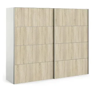 Sofort Bestellen Kleiderschrank 2 Türen Acerno, Schlafzimmermöbel, Schrank, Garderobe, 243x64 h202 cm, WeiÃŸ und Eiche