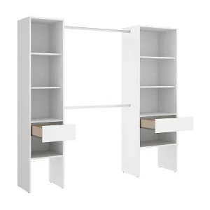 GroÃŸer Kleiderschrank Di, Schlafzimmermöbel, Schrank, Garderobe, 160x50 h185 cm, WeiÃŸ Direktkauf