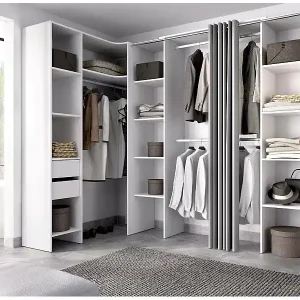 GroÃŸer Kleiderschrank Dmacintyr, Schlafzimmermöbel, Schrank, Garderobe, 234x141 h205 cm, WeiÃŸ Wochenendangebot