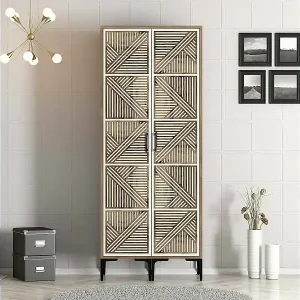 Jetzt Bestellen Kleiderschrank 2 Türen Dbonanse, Schlafzimmermöbel, Schrank, Garderobe, 80x201h48 cm, Walnuss und WeiÃŸ
