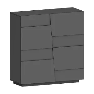 Jetzt Bestellen Mehrzweckgarderobe 2-türiger Ddescigli, Multifunktionsschrank, 2-türiger Schrank, 120x44h126 cm, Anthrazit