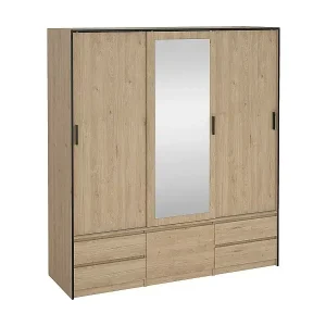 Schnäppchen GroÃŸer Mehrzweckschrank Dpuscedd, Multifunktionale Möbel, Schuhschrank, Besenschrank, 181x60 h200 cm, Eiche