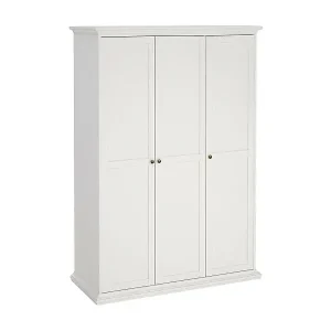 Kleiderschrank 3 Türen Dsempe, Schlafzimmermöbel, Schrank, Garderobe, 139x61 h201 cm, WeiÃŸ Beliebt
